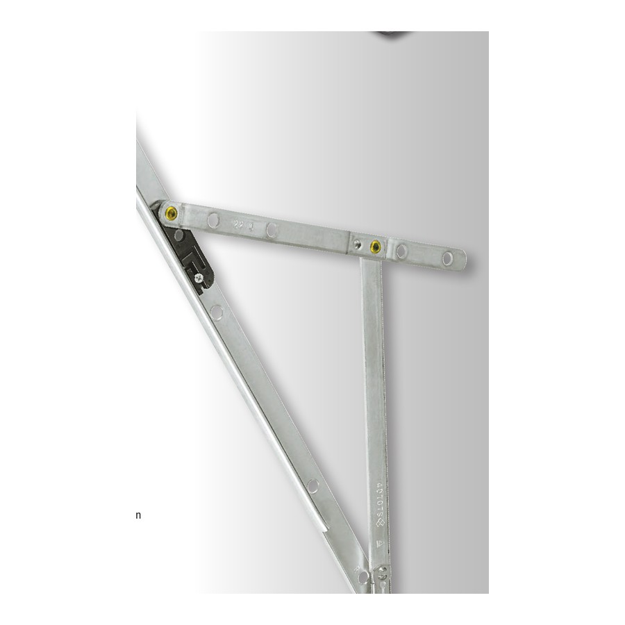 Optima concealed awning hinge arm assembly and track in stainless steel