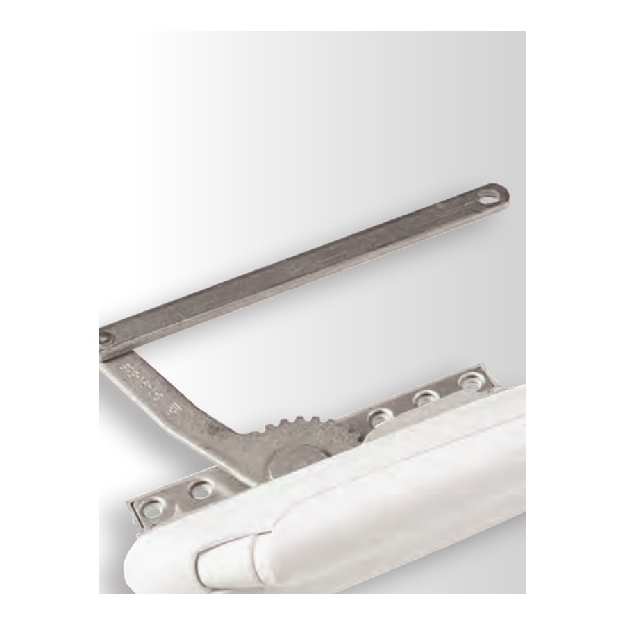Optima dyad casement operator with stainless arms and white composite base