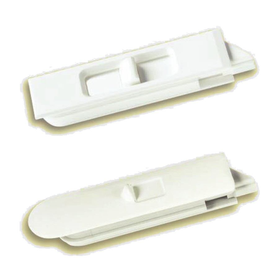 SightLine SC-1 flush tilt latch shown from two angles in white