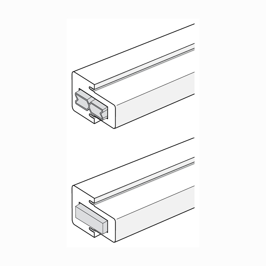 6-9/16" Mull Post cellular PVC profile drawing