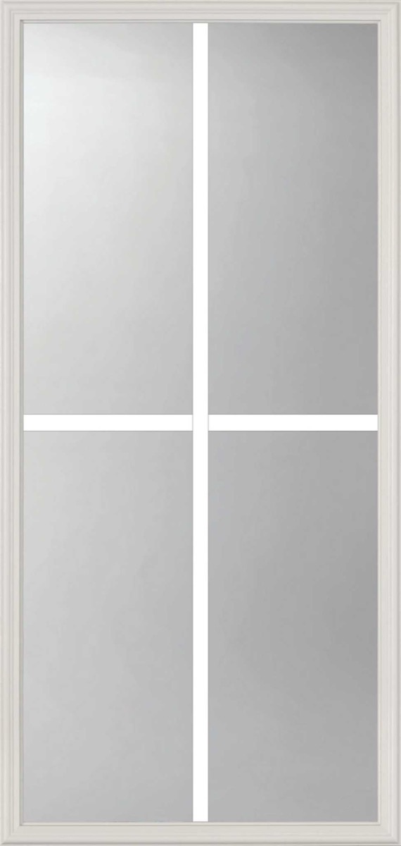 ODL 22x48 door glass with a white 4-lite grille between the glass
