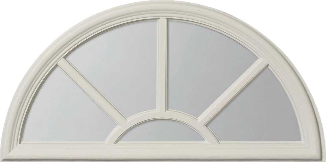 ODL halfmoon window with applied sunburst grille