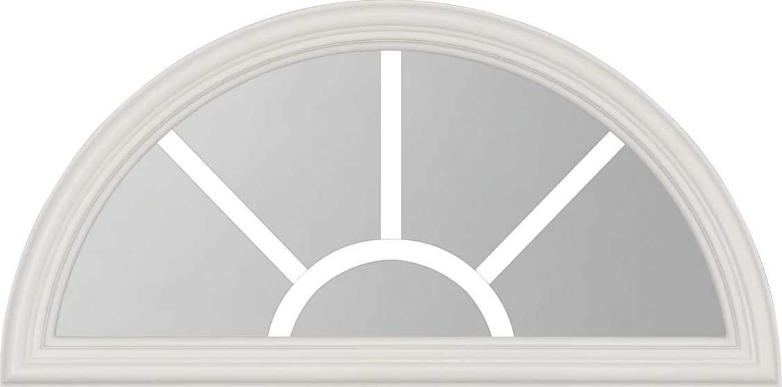 ODL halfmoon window with sunburst grille between the glass