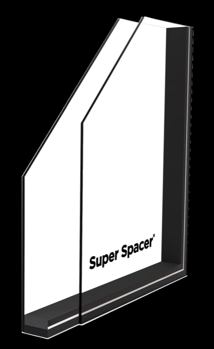 Super Spacer Premium Plus warm-edge spacer in a double-pane glass unit