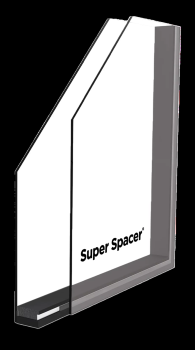 Super Spacer TriSeal Premium Plus commercial glazing spacer in a glass unit