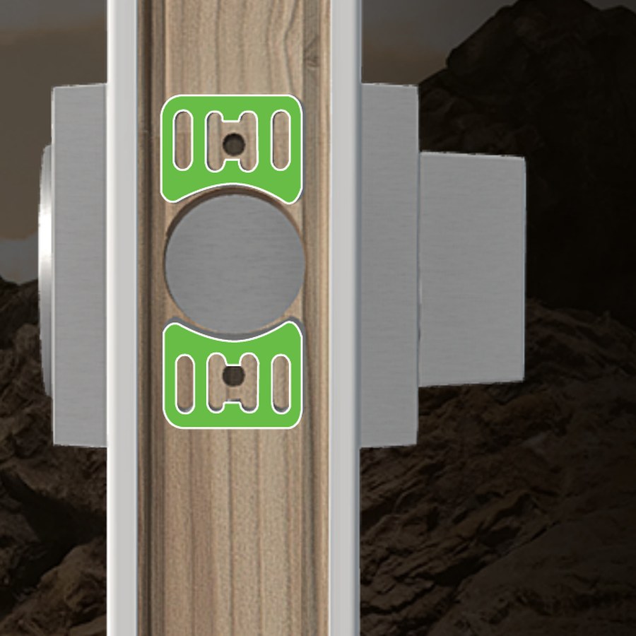 T-Rex reinforcement plates fitted above and below the deadbolt on an entry door jamb