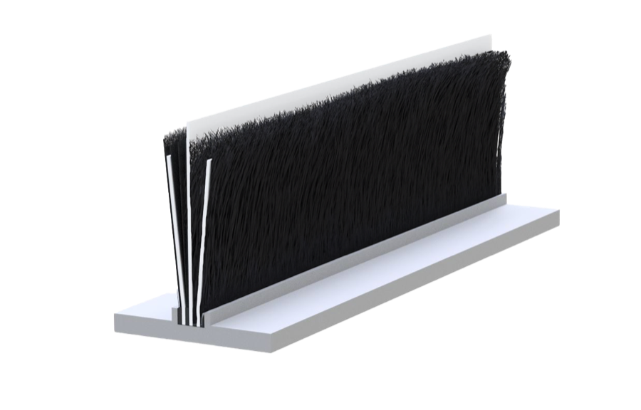 Ultrafab Tri-Fin pile weatherseal profile with three barrier fins